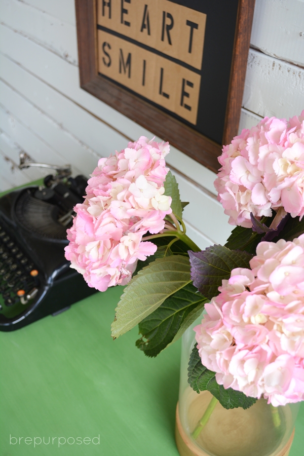 Desk Makeover with green Milk Paint - Brepurposed @ girlinthegarage.net