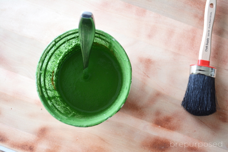 Desk Makeover with green Milk Paint - Brepurposed @ girlinthegarage.net