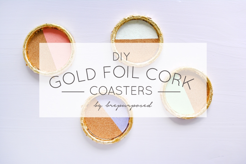 DIY Gold Foil Cork Coasters