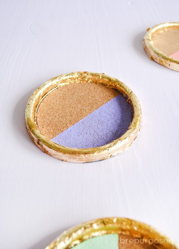 DIY Gold Foil Cork Coasters Bloom Designs