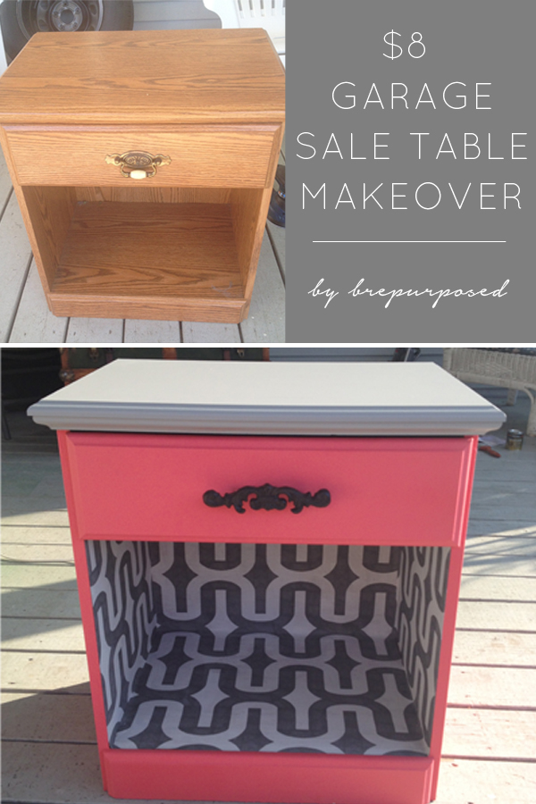 Coral Nightstand Makeover