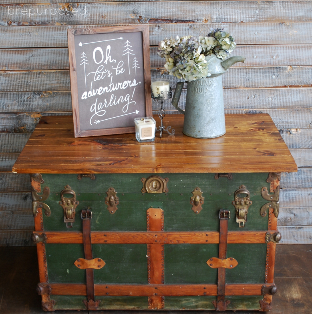 Antique Steamer Trunk Turned Coffee, How To Turn An Old Trunk Into A Coffee Table