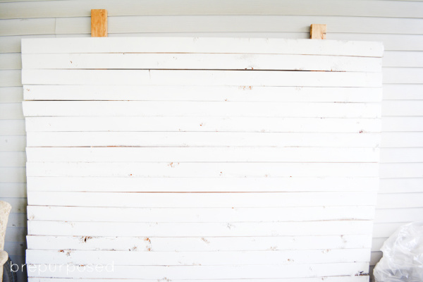 Painted Wood Wall Before Sanding