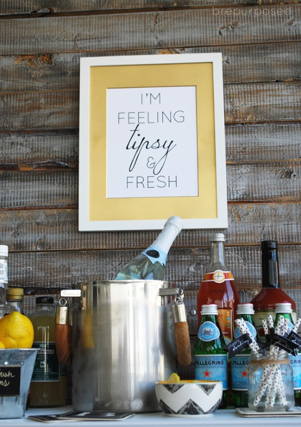 Art Print Above Bar Cart