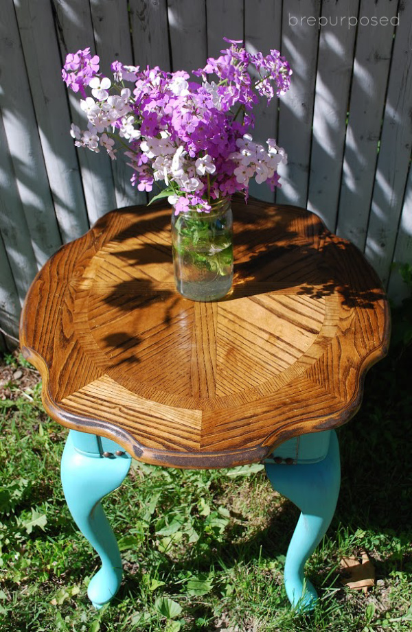 Re-stained Top of Vintage Table