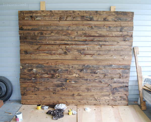 Dark Walnut Stained Wood Backdrop