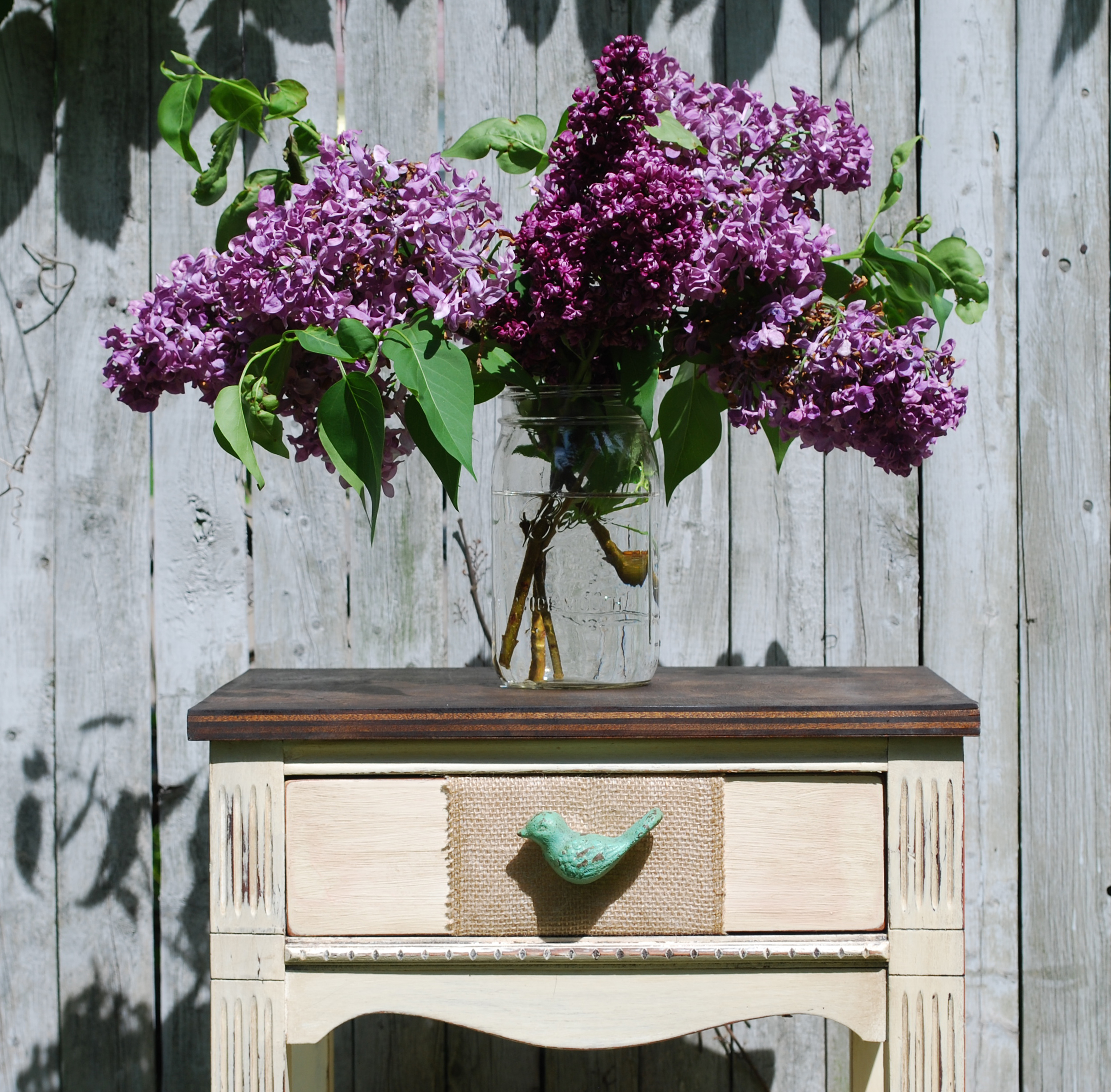 chalk painted side table