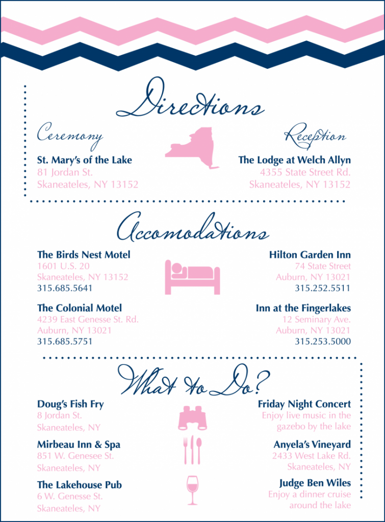 Navy and Pink Wedding Invitations