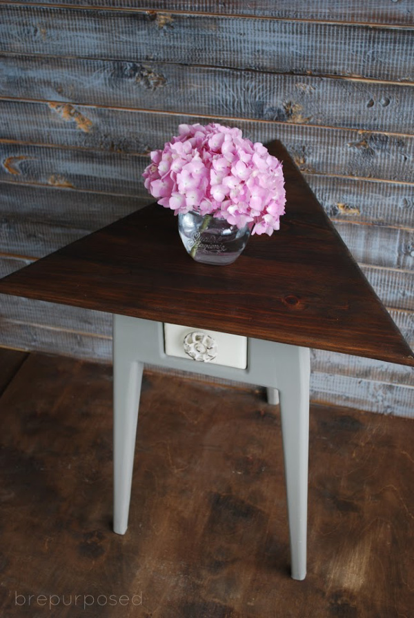 Re-Stained Triangle Topped Table