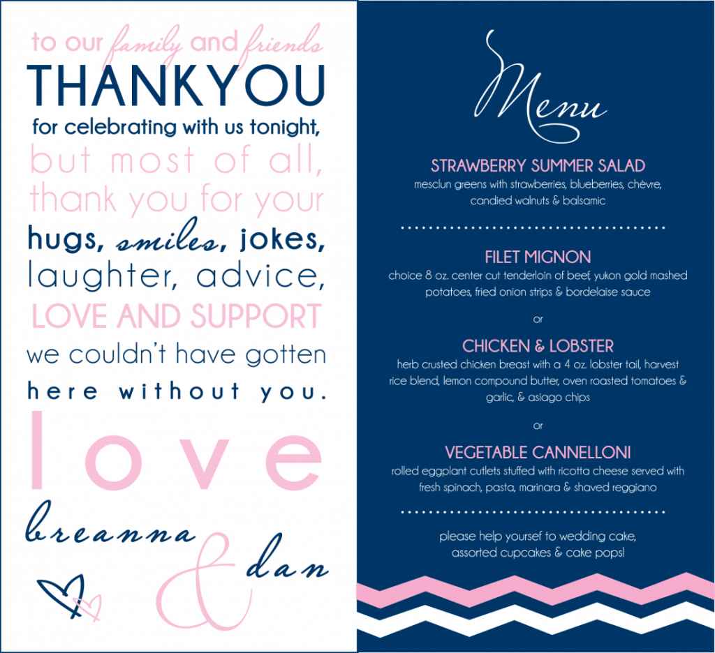 Navy and Pink Wedding Invitations