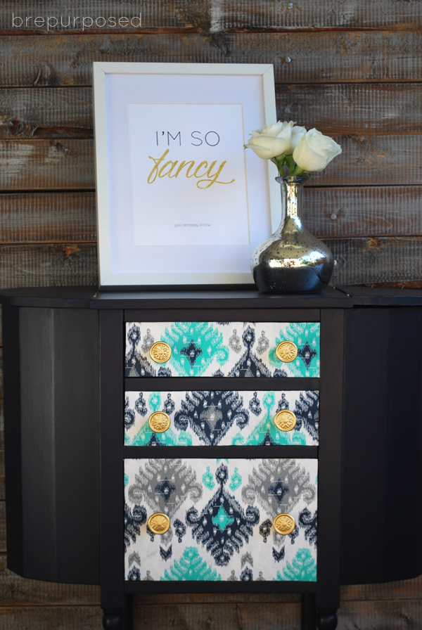 Decoupage Fabric Sewing Cabinet