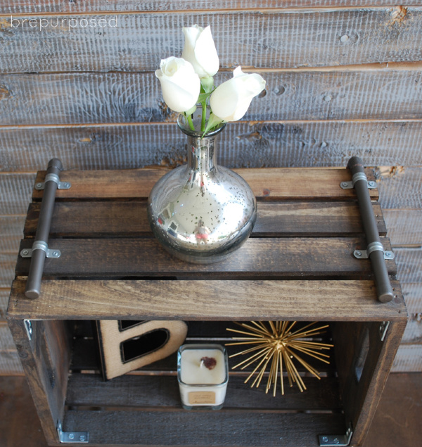 Completed Industrial Crate and Pipe Table