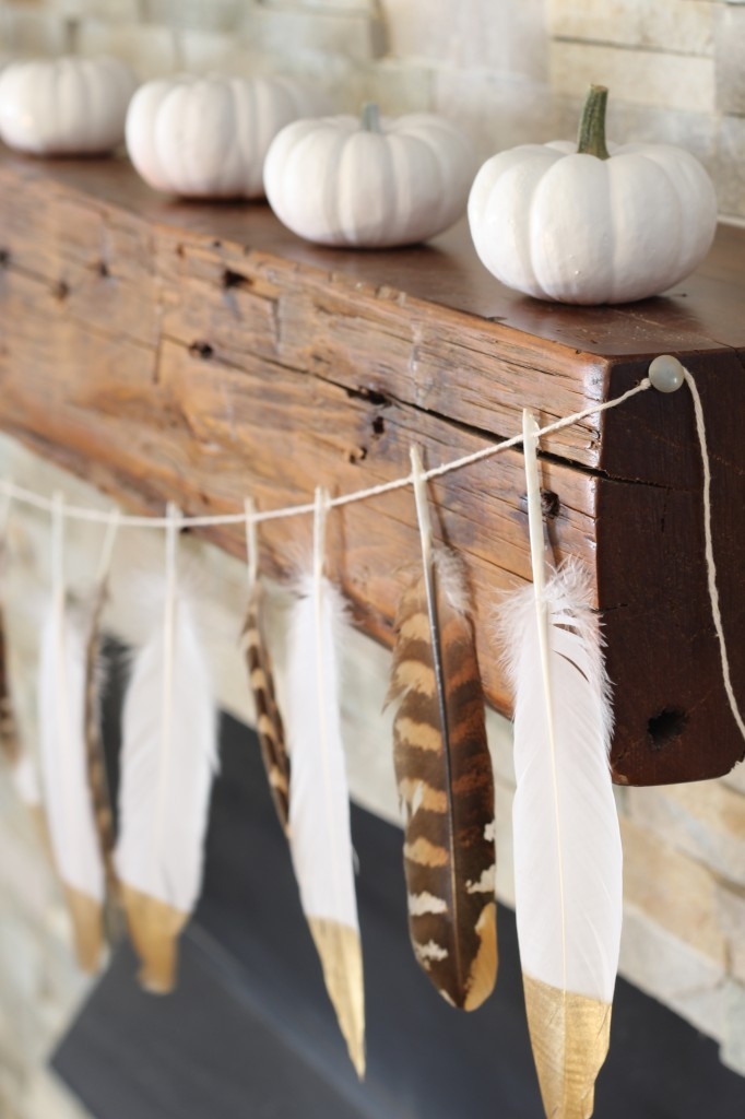 DIY Gold Tip Feather Garland