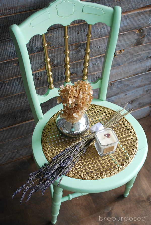 Mint Chair Gold Accents