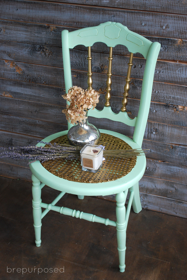 Mint and Gold Chair