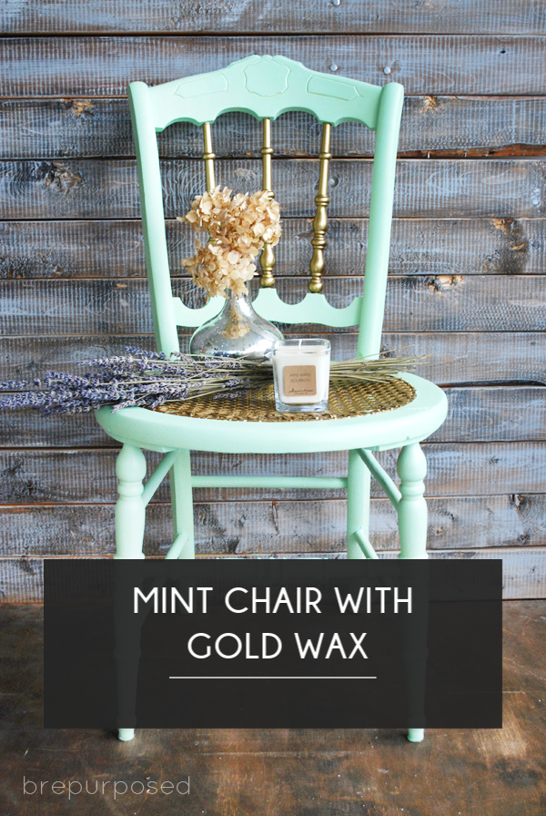 Mint and Gold Wax Chair