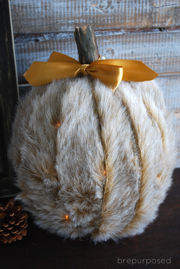 DIY Faux Fur Covered Pumpkins