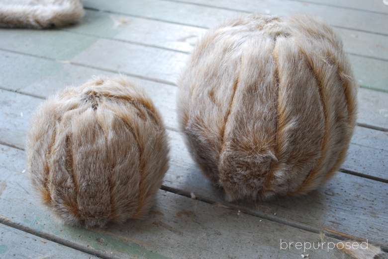 DIY Faux Fur Covered Pumpkins