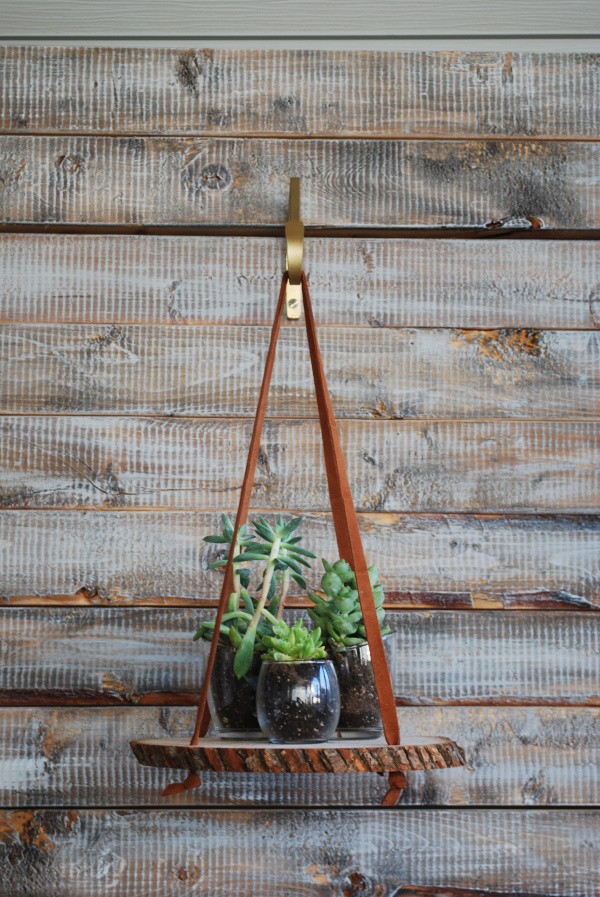 Hanging Wood Slice Planter