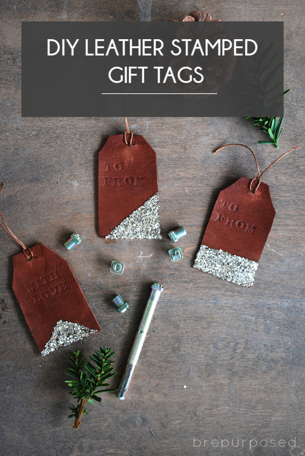 Leather Stamped Gift Tags
