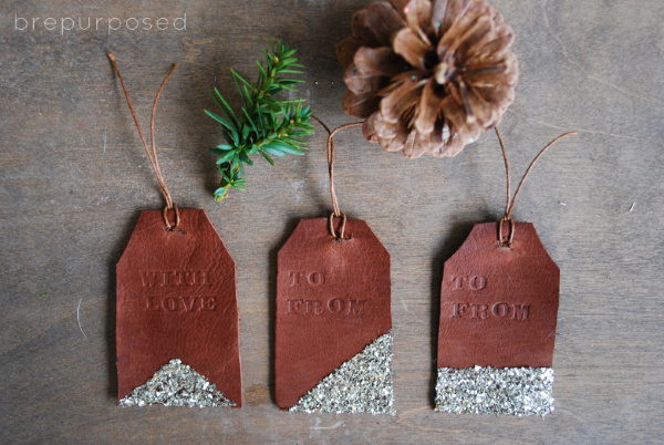 Glitter Leather Tags