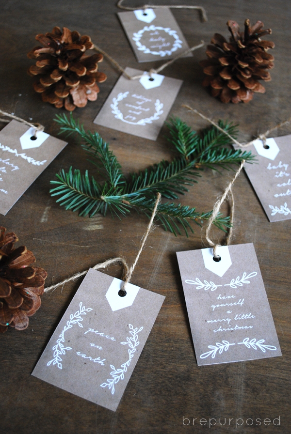 Free Neutral Christmas Gift Tags