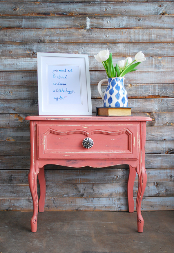 Scandinavian Pink Side Table