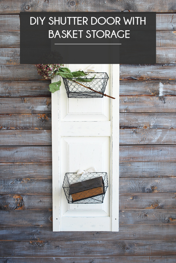 DIY Shutter Door with Basket Storage