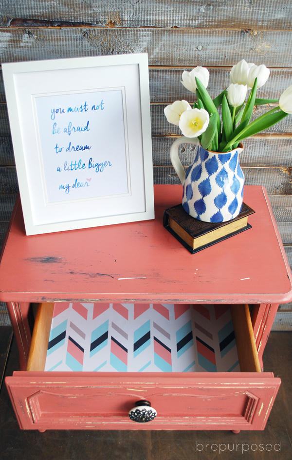 Scandinavian Pink Side Table