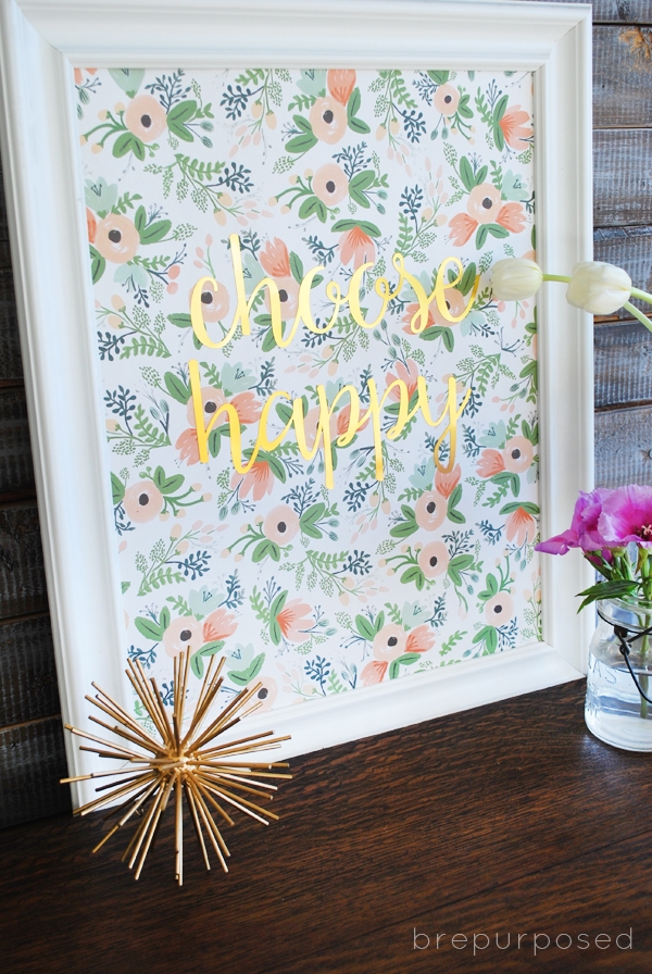 DIY Gift Wrap Art with Gold Foil Letters