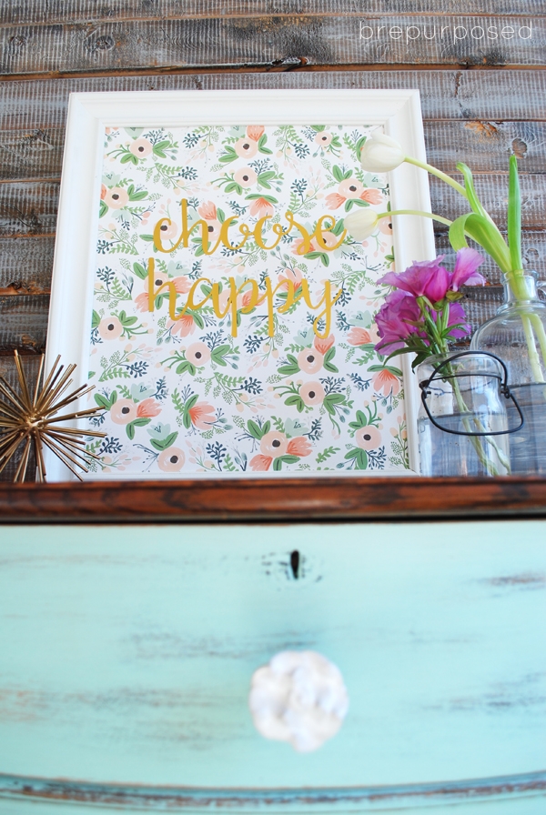 DIY Gift Wrap Art with Gold Foil Letters