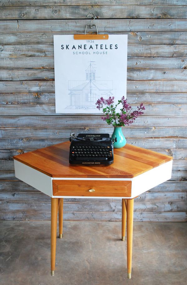 Two Toned MCM Corner Desk 