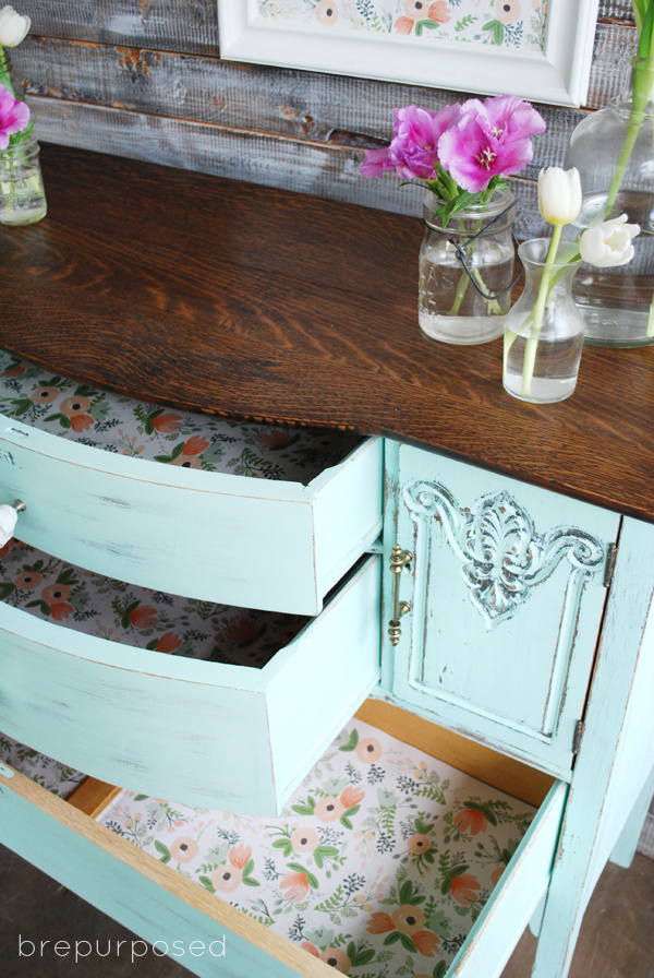 DIY Floral Drawer Liner