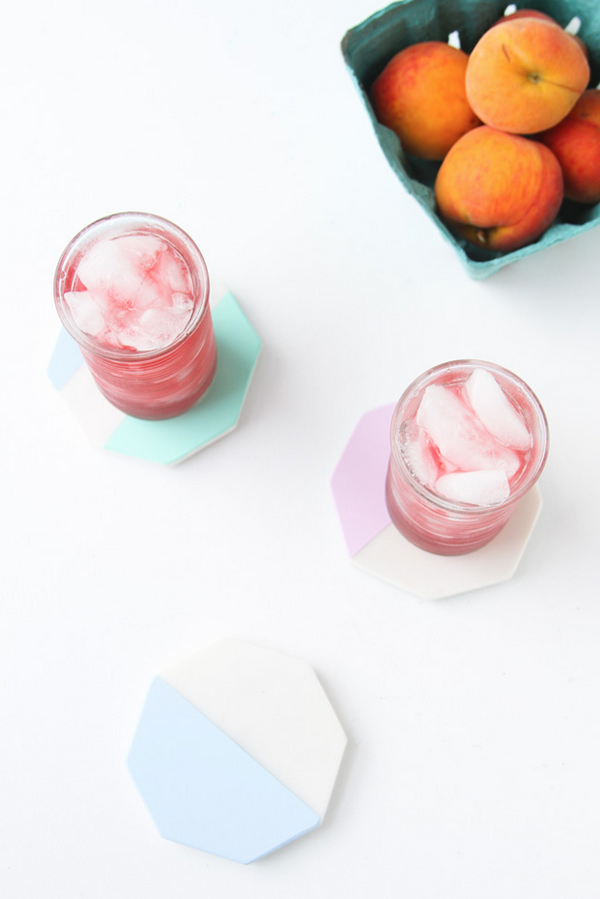 DIY Painted Pastel Marble Coasters