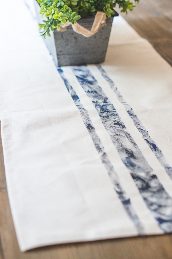 Hand Painted & Striped Table Runner