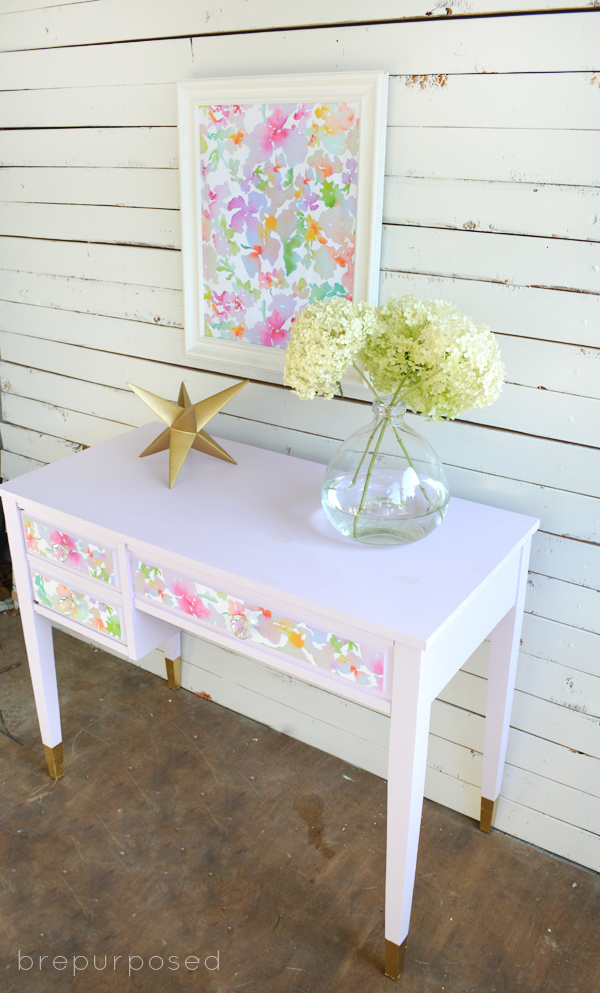 Purple, Gold, and Floral Desk