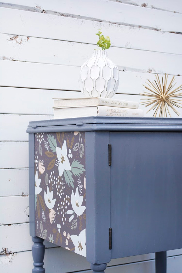 glossy grey sewing table