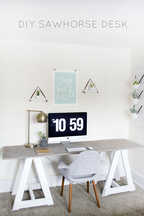 Diy Sawhorse Desk Brepurposed