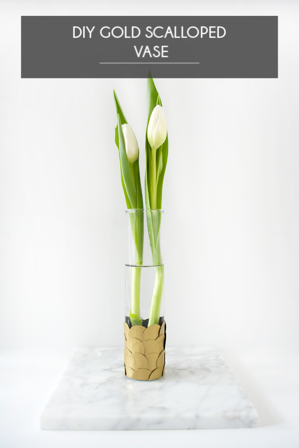 DIY Gold Scalloped Vase