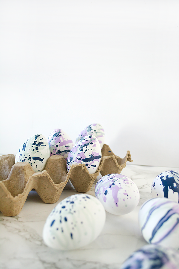 DIY splatter paint eggs