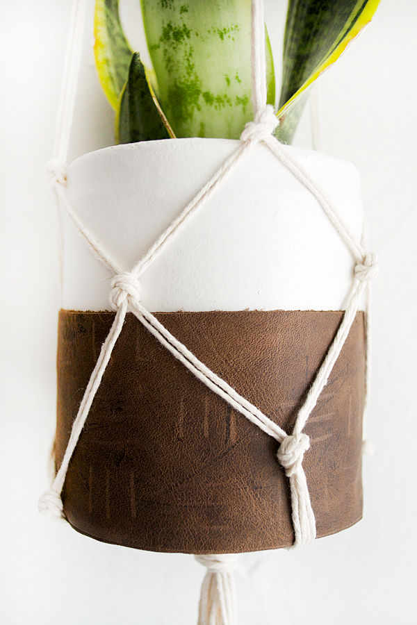 Clay and Leather DIY Hanging Plant Pot