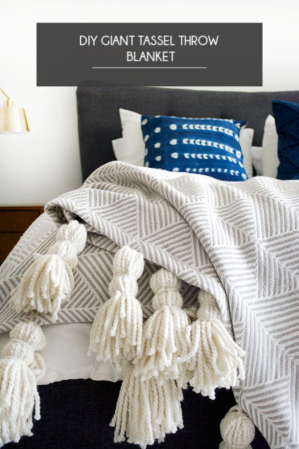 DIY Giant Tassel Throw Blanket