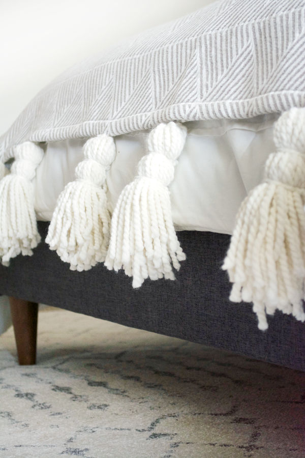 Neutral Giant Tassel Throw Blanket DIY