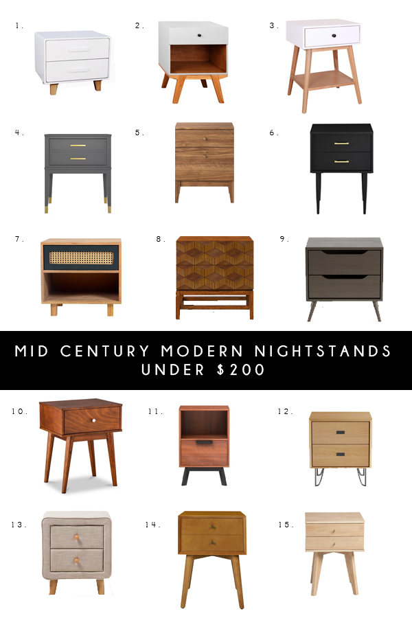 Affordable Mid Century Modern Nightstands Under $200