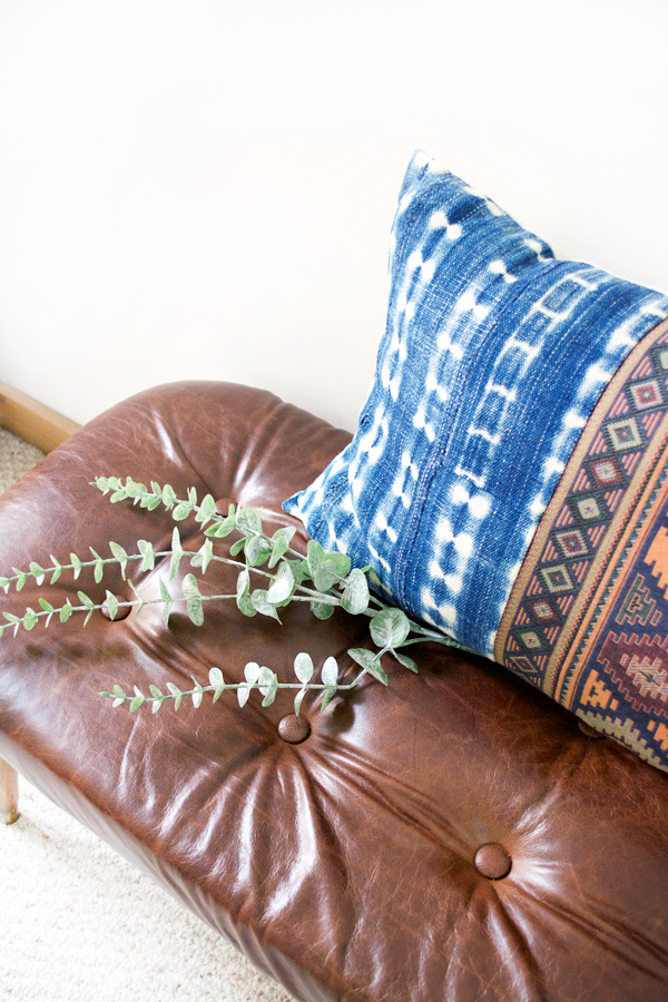 DIY leather Bench makeover