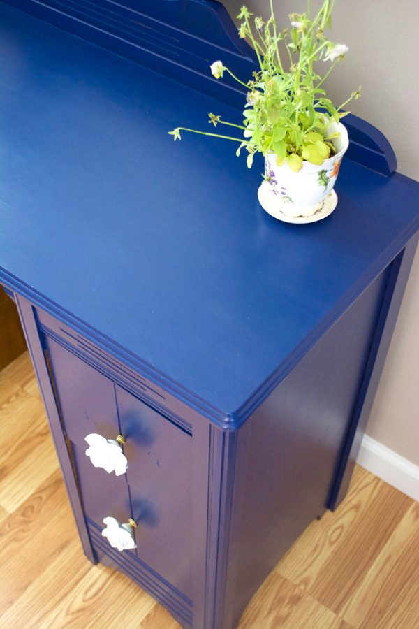 Bold Blue Vanity Makeover