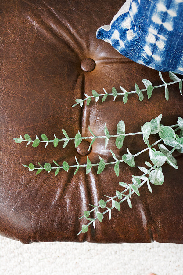 Modern Leather Tufted bench