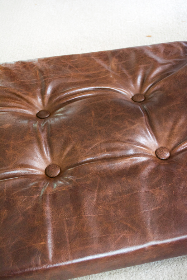 DIY Leather Tufted Bench