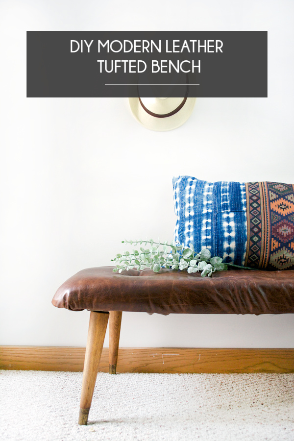DIY Modern Leather Tufted bench