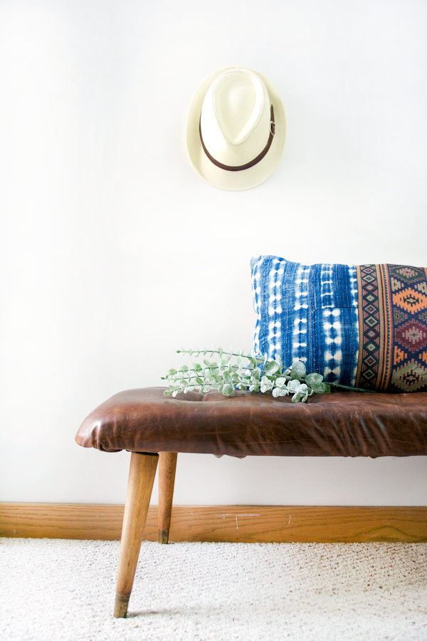 DIY leather Bench